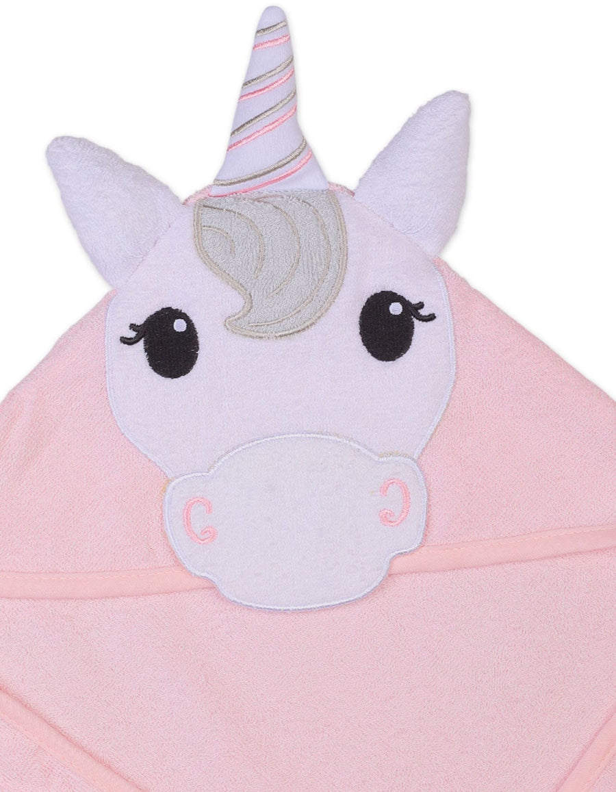 Infant-Girl-Bath-Towel-Hooded-Unicorn-Pink-at-Zubaidas-1