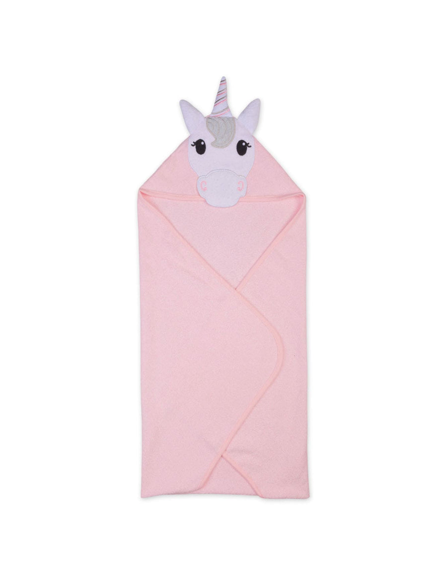 Infant-Girl-Bath-Towel-Hooded-Unicorn-Pink-at-Zubaidas