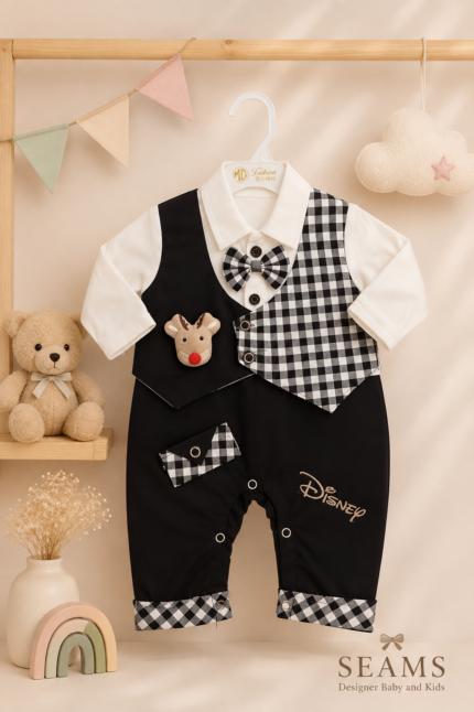 Little Gentleman Formal Romper Black (0–3 Months)